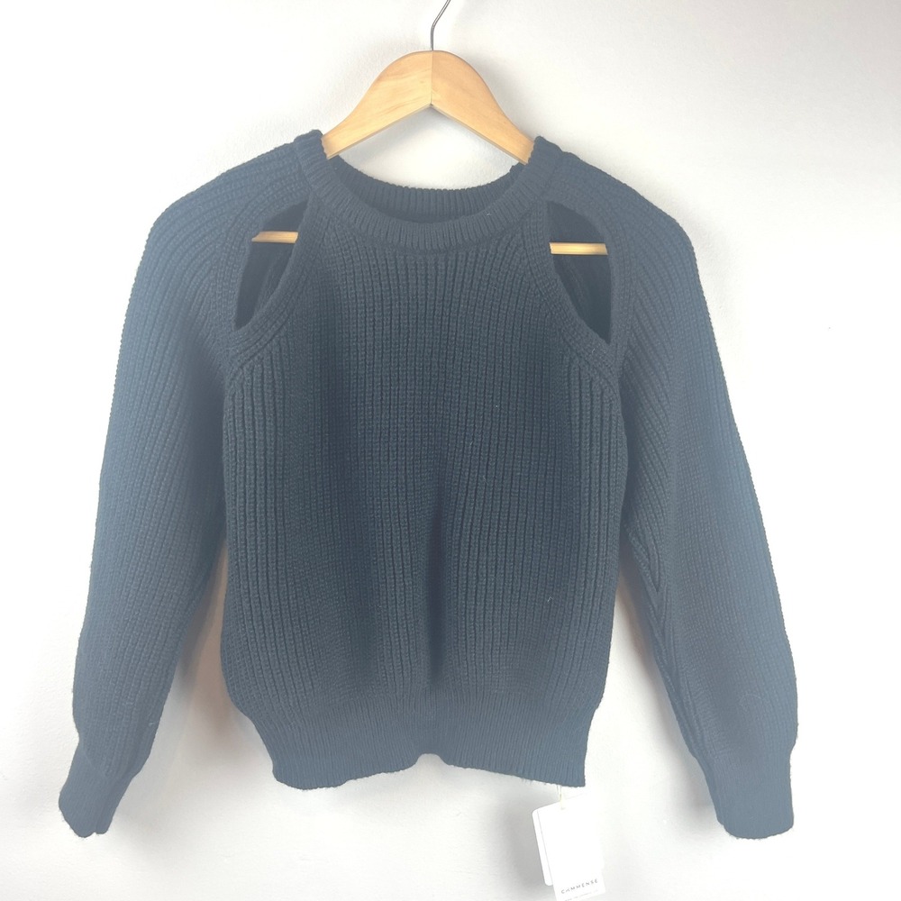 NWT Commense Black Cutout Sweater Small - Picture 2 of 5